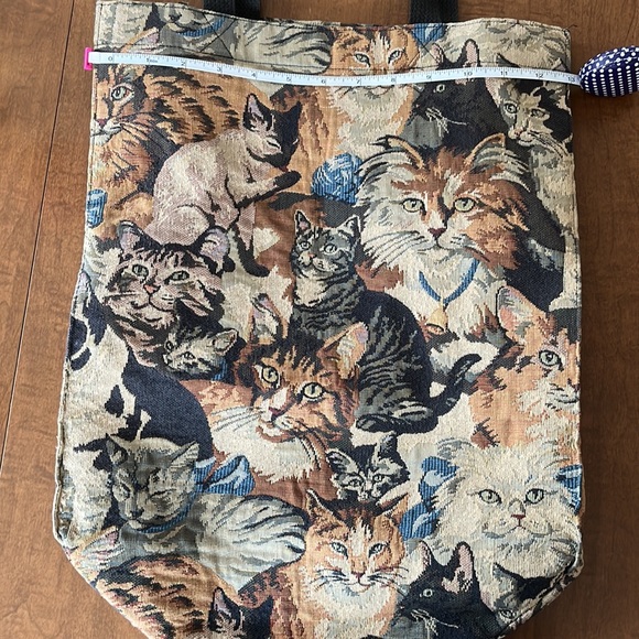 Cat Tote Bag Crazy Cat Lady Pet Teacher Vet Reusable Tapestry Grannycore cottage - Picture 8 of 8